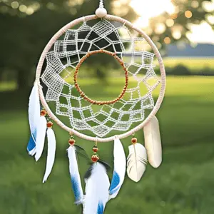 Envision feathers of various sizes and hues, beads sparkling in the sunlight, and ribbons dancing in the gentle breeze as they add charm and personal meaning to your dream catcher.