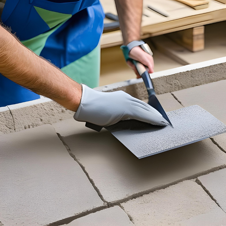 The trowel glides smoothly over the mortar, spreading it with precision and care, ready to bond bricks together.