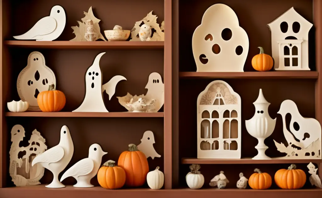 collection of vintage halloween decorations