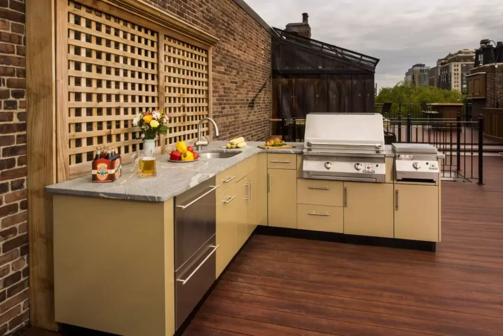 L-Shaped Outdoor Kitchen